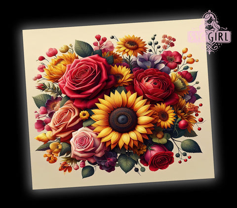 Fall Maroon and Yellow Flowers 20oz Tumbler Wrap Sublimation Design, Straight Tapered Tumbler Wrap, Autumn Flowers Tumbler Png, Instant Digital Download Sublimation SvggirlplusArt 