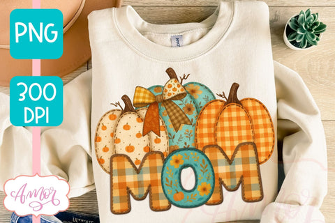 Fall Mom sublimation PNG, Fall shirt front and back PNG Sublimation Amorclipart 