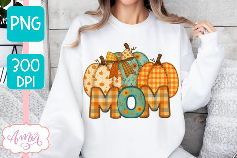 Fall Mom sublimation PNG, Fall shirt front and back PNG Sublimation Amorclipart 
