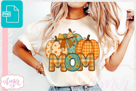 Fall Mom sublimation PNG, Fall shirt front and back PNG Sublimation Amorclipart 