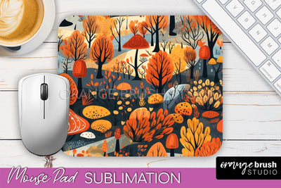 Fall Mouse Pad Designs - Autumn Forest Mousepad Sublimation Sublimation OrangeBrushStudio 