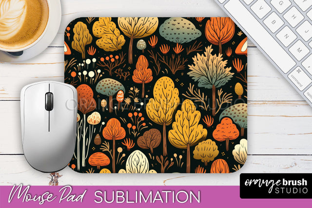 Fall Mouse Pad Designs - Autumn Forest Mousepad Sublimation Sublimation OrangeBrushStudio 