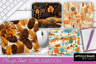 Fall Mouse Pad Designs - Autumn Forest Mousepad Sublimation Sublimation OrangeBrushStudio 