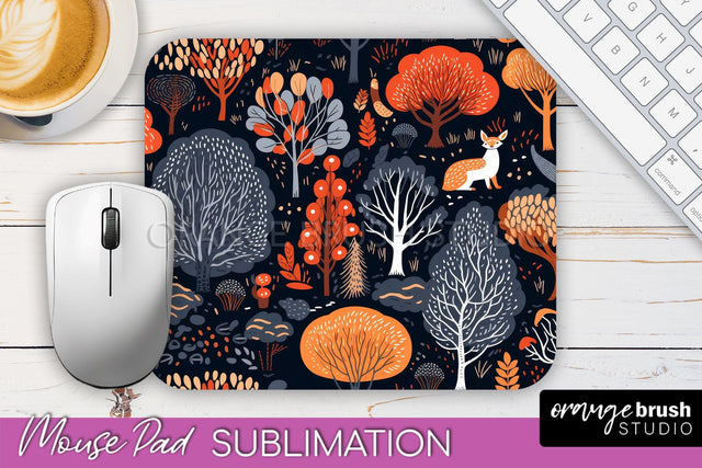 Fall Mouse Pad Designs - Autumn Forest Mousepad Sublimation Sublimation OrangeBrushStudio 