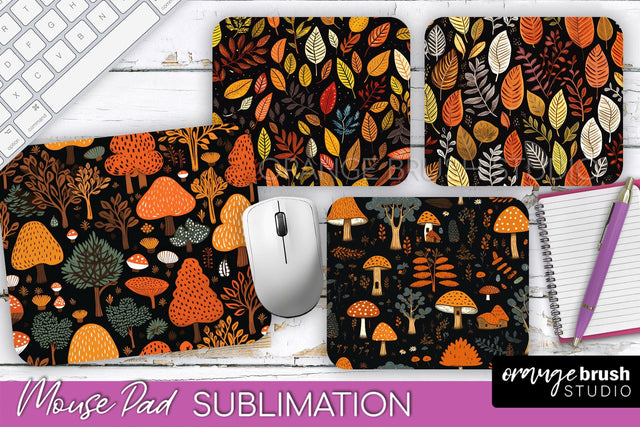 Fall Mouse Pad Designs - Autumn Forest Mousepad Sublimation Sublimation OrangeBrushStudio 