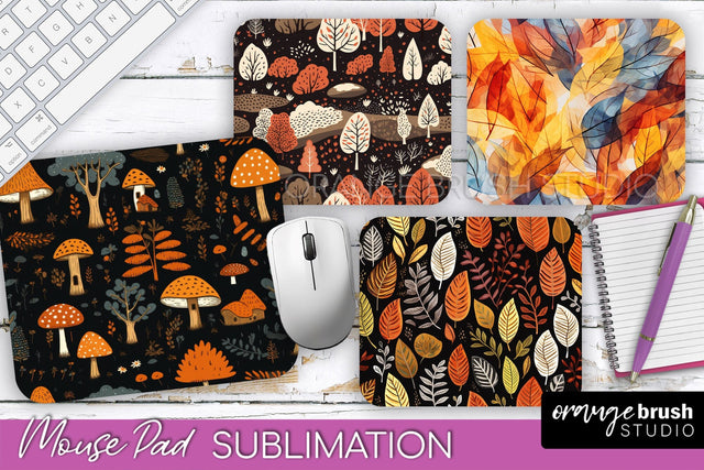 Fall Mouse Pad Designs - Autumn Forest Mousepad Sublimation Sublimation OrangeBrushStudio 