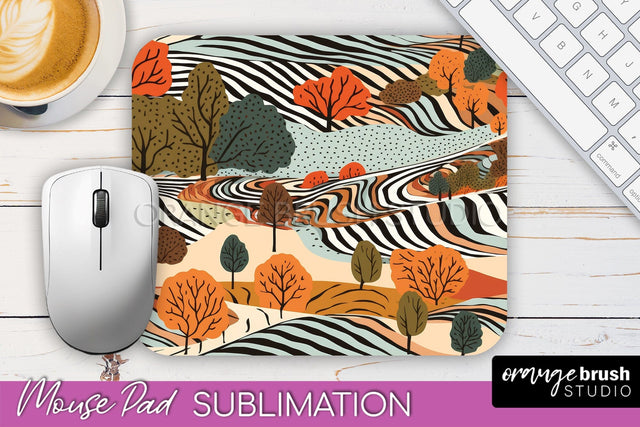 Fall Mouse Pad Designs - Autumn Forest Mousepad Sublimation Sublimation OrangeBrushStudio 