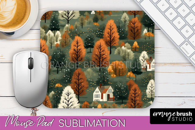 Fall Mouse Pad Designs - Autumn Forest Mousepad Sublimation Sublimation OrangeBrushStudio 