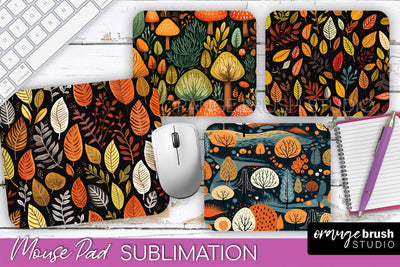 Fall Mouse Pad Designs - Autumn Forest Mousepad Sublimation Sublimation OrangeBrushStudio 