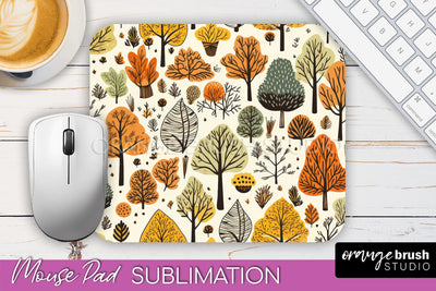 Fall Mouse Pad Designs - Autumn Forest Mousepad Sublimation Sublimation OrangeBrushStudio 