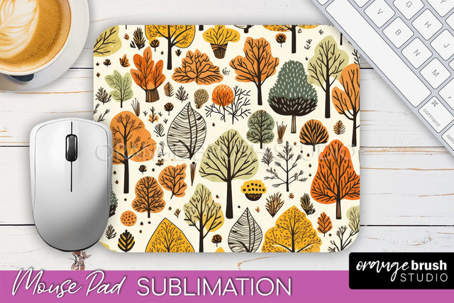 Fall Mouse Pad Designs - Autumn Forest Mousepad Sublimation Sublimation OrangeBrushStudio 