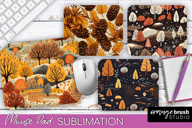 Fall Mouse Pad Designs - Autumn Forest Mousepad Sublimation Sublimation OrangeBrushStudio 
