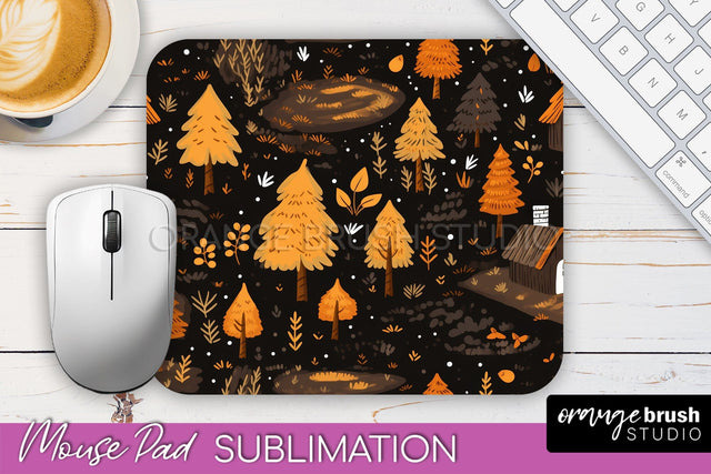 Fall Mouse Pad Designs - Autumn Forest Mousepad Sublimation Sublimation OrangeBrushStudio 
