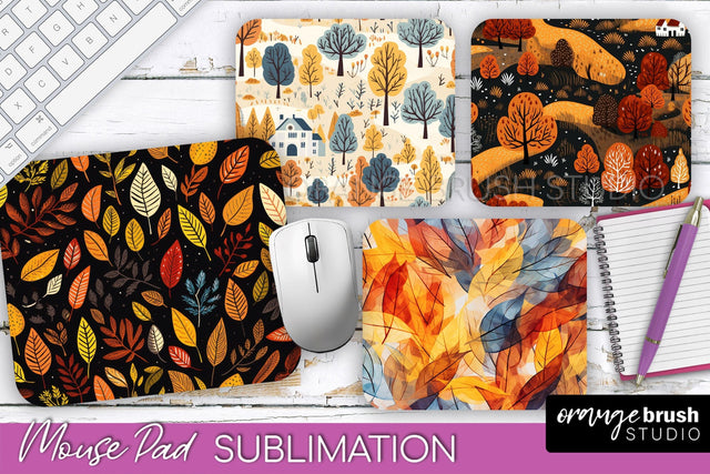 Fall Mouse Pad Designs - Autumn Forest Mousepad Sublimation Sublimation OrangeBrushStudio 