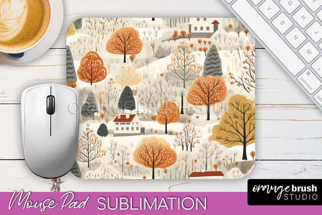 Fall Mouse Pad Designs - Autumn Forest Mousepad Sublimation Sublimation OrangeBrushStudio 
