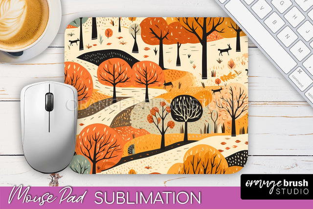 Fall Mouse Pad Designs - Autumn Forest Mousepad Sublimation Sublimation OrangeBrushStudio 