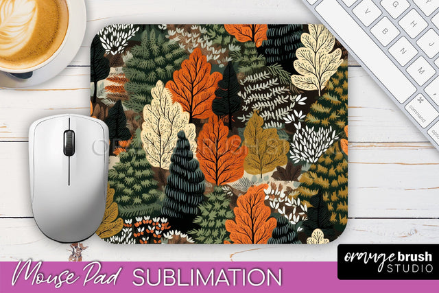 Fall Mouse Pad Designs - Autumn Forest Mousepad Sublimation Sublimation OrangeBrushStudio 