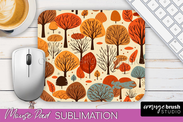 Fall Mouse Pad Designs - Autumn Forest Mousepad Sublimation Sublimation OrangeBrushStudio 