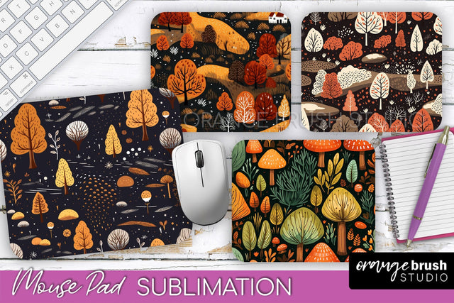Fall Mouse Pad Designs - Autumn Forest Mousepad Sublimation Sublimation OrangeBrushStudio 