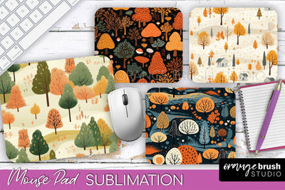 Fall Mouse Pad Designs - Autumn Forest Mousepad Sublimation Sublimation OrangeBrushStudio 