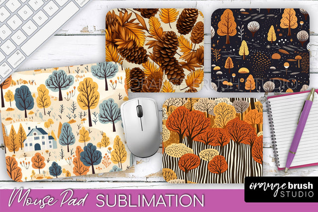 Fall Mouse Pad Designs - Autumn Forest Mousepad Sublimation Sublimation OrangeBrushStudio 