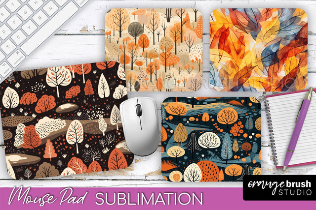 Fall Mouse Pad Designs - Autumn Forest Mousepad Sublimation Sublimation OrangeBrushStudio 
