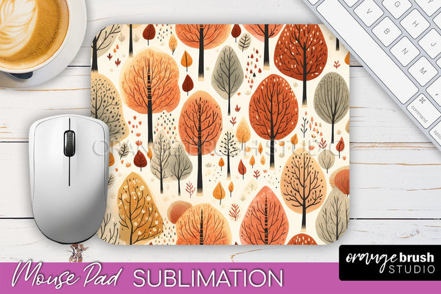 Fall Mouse Pad Designs - Autumn Forest Mousepad Sublimation Sublimation OrangeBrushStudio 