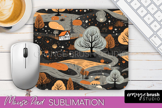 Fall Mouse Pad Designs - Autumn Forest Mousepad Sublimation Sublimation OrangeBrushStudio 