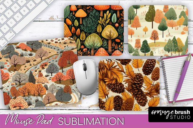 Fall Mouse Pad Designs - Autumn Forest Mousepad Sublimation Sublimation OrangeBrushStudio 
