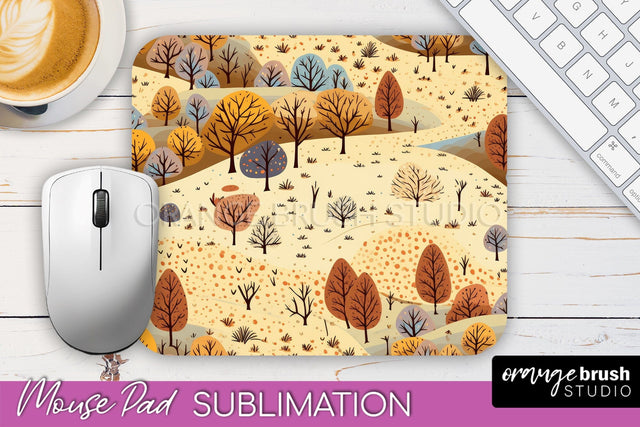 Fall Mouse Pad Designs - Autumn Forest Mousepad Sublimation Sublimation OrangeBrushStudio 