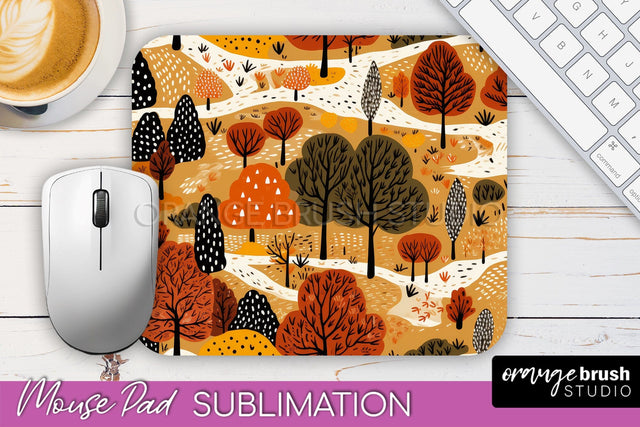 Fall Mouse Pad Designs - Autumn Forest Mousepad Sublimation Sublimation OrangeBrushStudio 
