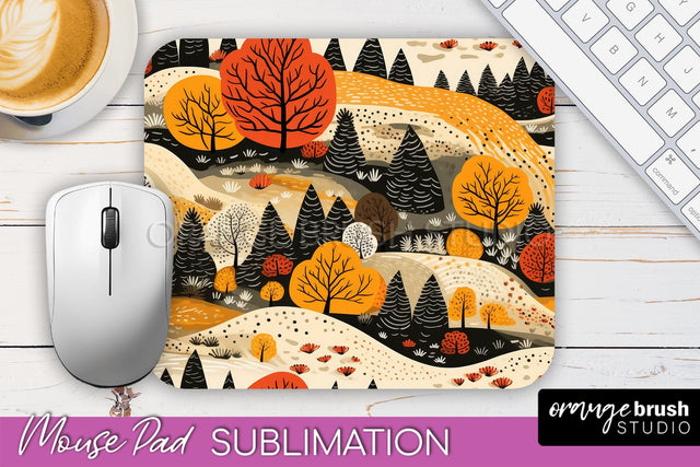 Fall Mouse Pad Designs - Autumn Forest Mousepad Sublimation Sublimation OrangeBrushStudio 