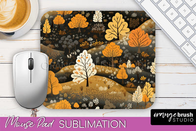 Fall Mouse Pad Designs - Autumn Forest Mousepad Sublimation Sublimation OrangeBrushStudio 