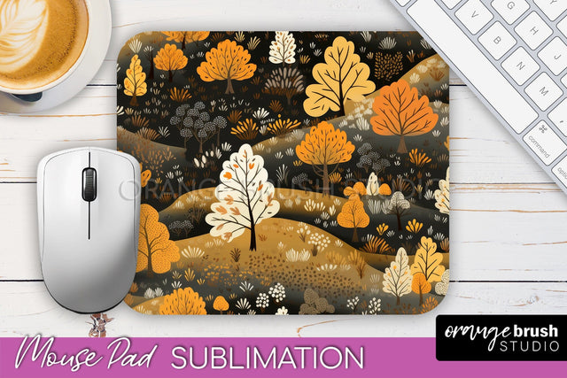 Fall Mouse Pad Designs - Autumn Forest Mousepad Sublimation Sublimation OrangeBrushStudio 