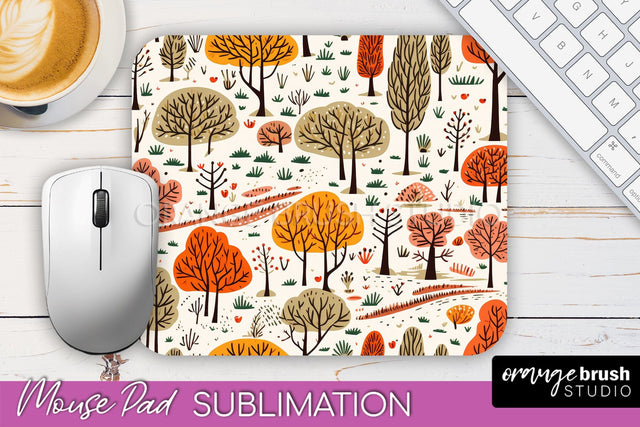 Fall Mouse Pad Designs - Autumn Forest Mousepad Sublimation Sublimation OrangeBrushStudio 