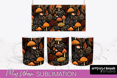 Fall Mug Wrap - Autumn Forest PNG Sublimation Design Sublimation OrangeBrushStudio 