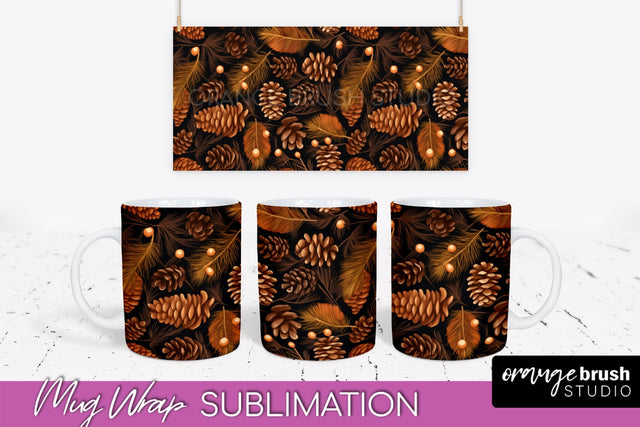 Fall Mug Wrap - Autumn Forest PNG Sublimation Design Sublimation OrangeBrushStudio 