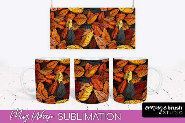 Fall Mug Wrap - Autumn Forest PNG Sublimation Design Sublimation OrangeBrushStudio 