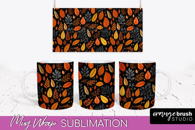 Fall Mug Wrap - Autumn Forest PNG Sublimation Design Sublimation OrangeBrushStudio 