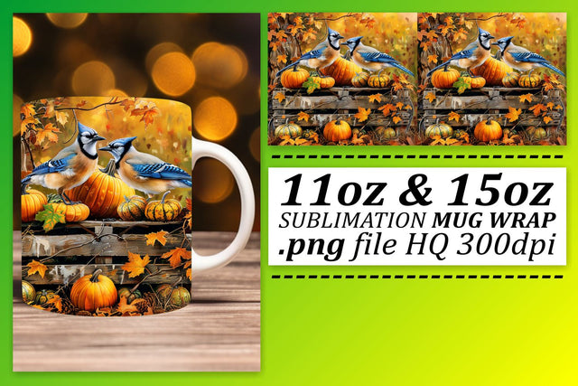 Fall Mug Wrap: Watercolor Landscape Sublimation 11oz/15oz Sublimation afrosvg 