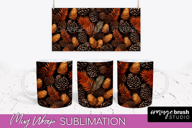 Fall Mug Wraps - Autumn Forest PNG Sublimation Designs Sublimation OrangeBrushStudio 