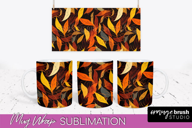 Fall Mug Wraps - Autumn Forest PNG Sublimation Designs Sublimation OrangeBrushStudio 