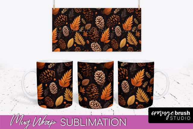 Fall Mug Wraps - Autumn Forest PNG Sublimation Designs Sublimation OrangeBrushStudio 