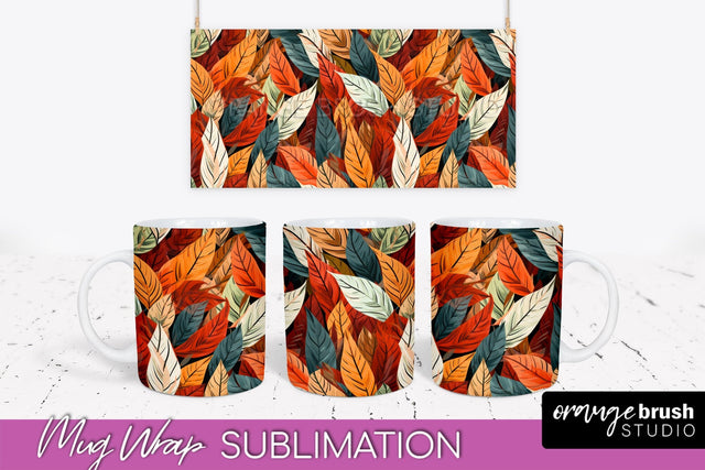 Fall Mug Wraps - Autumn Forest PNG Sublimation Designs Sublimation OrangeBrushStudio 