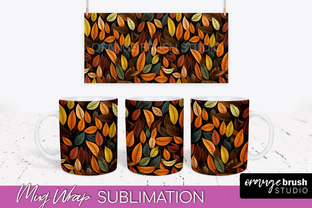 Fall Mug Wraps - Autumn Forest PNG Sublimation Designs Sublimation OrangeBrushStudio 