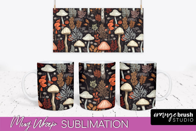 Fall Mug Wraps - Autumn Forest PNG Sublimation Designs Sublimation OrangeBrushStudio 