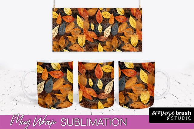 Fall Mug Wraps - Autumn Forest PNG Sublimation Designs Sublimation OrangeBrushStudio 