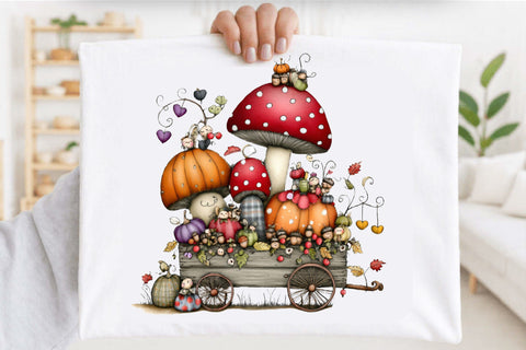 Fall Mushroom Watercolor Clipart Bundle Sublimation SVGArt 