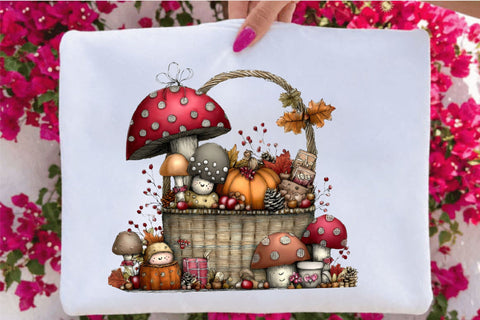 Fall Mushroom Watercolor Clipart Bundle Sublimation SVGArt 