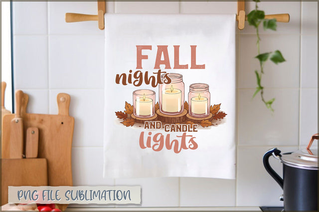 Fall nights and candle lights Towel PNG Sublimation Shetara Begum 